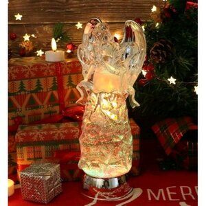 Eldnacele Angel Water Globe Glitter Color Changing Led Lamp Decor NEW